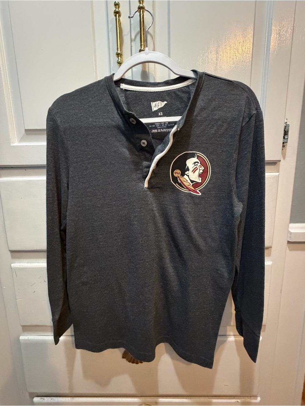Women's Lauren James Heathered Charcoal FSU Seminoles Long Sleeve Boyfriend XS